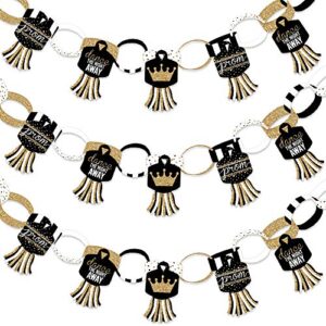 big dot of happiness prom – 90 chain links and 30 paper tassels decoration kit – prom night party paper chains garland – 21 feet
