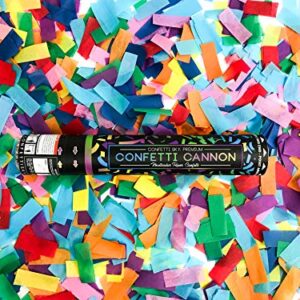 Confetti Sky [6 Pack] 12 Inch Confetti Cannons | Multicolor Biodegradable Confetti Poppers for Wedding Celebration, Birthday Party, Pranks, Graduation, Christmas Eve and New Year Celebration