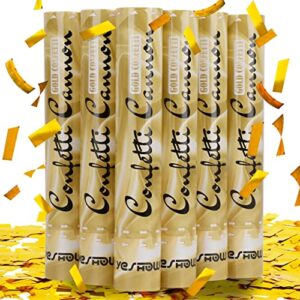 confetti cannon party poppers gold,(6 pack)yeshow confetti shooters blaster for birthday graduation wedding christmas new year’s eve and any celebrations