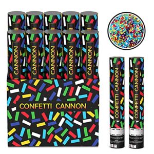 confetti cannons effieler multicolor party poppers confetti shooters (10 packs) 100% biodegradable and air powered party popper perfect for birthday, graduation,and any other party or celebration…
