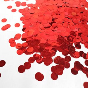red foil confetti 0.6 inch,round red confetti，shiny red confetti for party decoration or filled balloons,(3.52 oz)