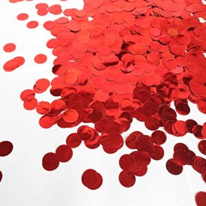 Red Foil Confetti 0.6 inch,Round Red Confetti，Shiny Red Confetti for Party Decoration or Filled Balloons,(3.52 oz)