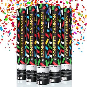 confetti cannons effieler multicolor confetti poppers (5 packs) 100% biodegradable and air powered party popper perfect for birthday, graduation, new years eve, and any other party or celebration…