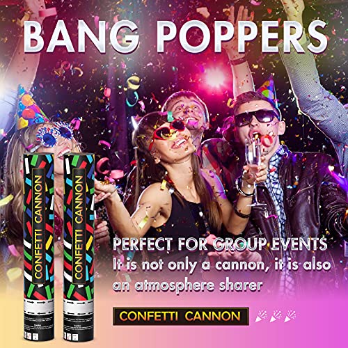 Confetti Cannons EFFIELER Multicolor Confetti Poppers (5 Packs) 100% Biodegradable And Air Powered Party Popper Perfect for Birthday, Graduation, New Years Eve, And Any Other Party Or Celebration…