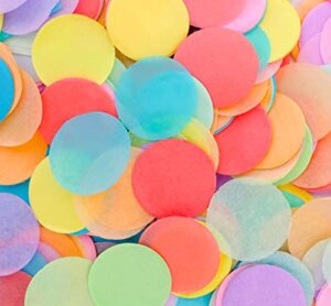 la sol imports round pastel tissue confetti circle dots rainbow confetti for party table wedding celebrations multicolor biodegradable paper tissue 1 inch circles 1.4 oz 1.4 ounce pack of 1