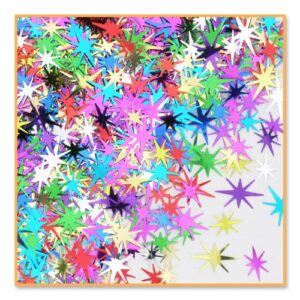 beistle starbursts confetti new year’s eve party supplies, birthday decorations, tableware, 0.5 ounces, multicolored