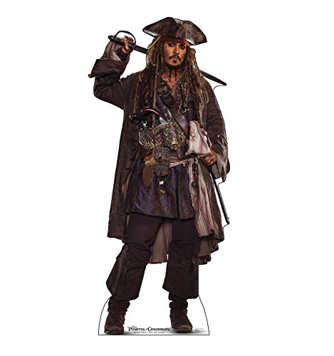 Cardboard People Jack Sparrow Life Size Cardboard Cutout Standup - Pirates of The Caribbean: Dead Men Tell No Tales (2017 Film)