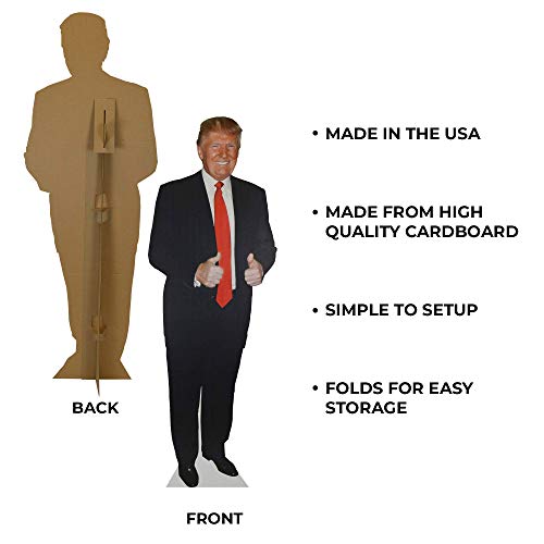 Lifesize Donald Trump Cardboard Cutout, Perfect for Parties, Events, and Photoshoots | Stands on its own and folds flat for easy storage | 6’ 3” tall, just like the President of the United States(DT1)