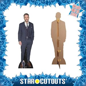 STAR CUTOUTS CS704 Celebrity Standee Ryan Reynolds Lifesize Cardboard Cutout Smart Casual Suit Cut Out 188cm Tall, 188 x 55 x 188 cm, Multi-Colour