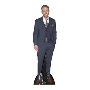 STAR CUTOUTS CS704 Celebrity Standee Ryan Reynolds Lifesize Cardboard Cutout Smart Casual Suit Cut Out 188cm Tall, 188 x 55 x 188 cm, Multi-Colour