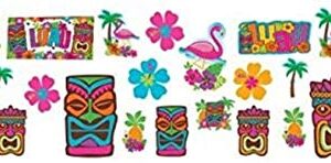 amscan Tiki Assortment Cutouts, Multicolor, Assorted Sizes, 30 Pcs