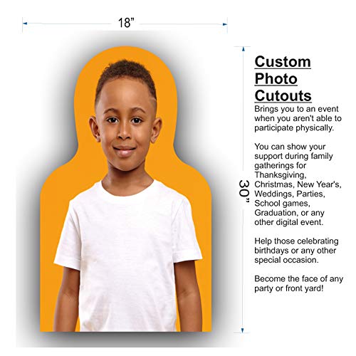 SignPro Custom Photo Cutout - Fan Cutouts - Party Cutouts - Custom Photo Cut Out - 18" X 30" Cutout on 4mm White Corrugated Coroplast Weatherproof Plastic - 1pc