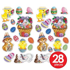 Beistle Easter Basket & Friends Cutouts 28 Piece, 4" - 15.25", Multicolored