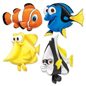 Beistle Assorted Fish Under The Sea Cutouts-4 Pcs, 14.5" - 17", Multicolor