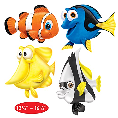 Beistle Assorted Fish Under The Sea Cutouts-4 Pcs, 14.5" - 17", Multicolor