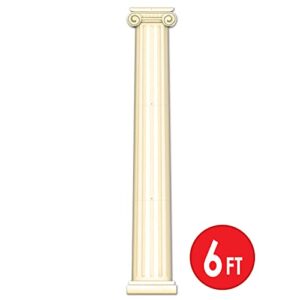 Beistle Jointed Paper Roman Pillar Greek Column Cut Out For Wall Photo Backdrop Photography Background Party Decor, 6', Off-White