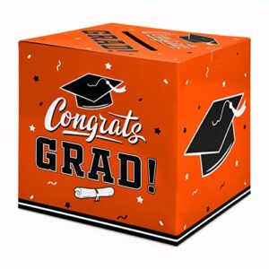 gatherfun graduation party decorations graduation box graduation card box for graduation gift graduation party favors decor party supplies orange