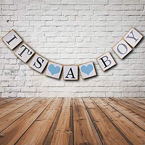 IT is A BOY Banner Bunting Christening Baby Shower Garland Decoration Birthday Party Favors