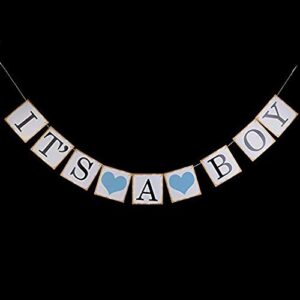 IT is A BOY Banner Bunting Christening Baby Shower Garland Decoration Birthday Party Favors