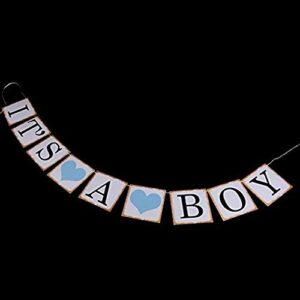 IT is A BOY Banner Bunting Christening Baby Shower Garland Decoration Birthday Party Favors