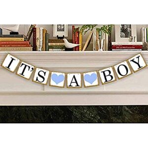 IT is A BOY Banner Bunting Christening Baby Shower Garland Decoration Birthday Party Favors