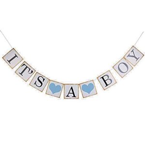 IT is A BOY Banner Bunting Christening Baby Shower Garland Decoration Birthday Party Favors