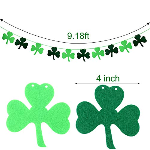 3 Pieces St. Patrick's Day Banner Decoration Irish Lucky Burlap Banner Felt Shamrock Clover Garland Banner for St. Patrick's Day Irish Party Supplies