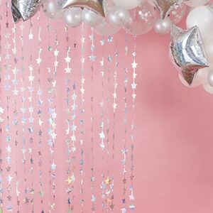 ginger ray iridescent foil star hanging shimmer curtain party backdrop decoration, stargazer birthday
