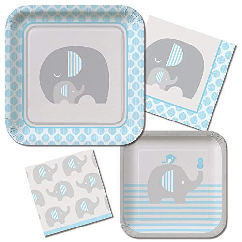 Creative Converting Little Peanut-Boy Square Paper Plates (8 Count), 9"