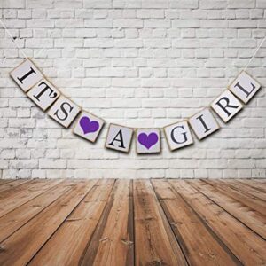 it is a girl banner for purple lavender royal princess girl baby shower party decorations