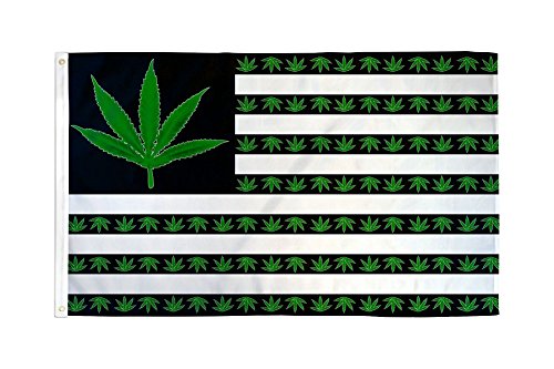 Home and Holiday Flags Marijuana Leaf USA Flag Flag Pot Party Banner Hippie Pennant Dorm Room Sign 3x5