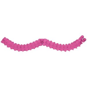 amscan bright pink paper garland, 12′ – 1 pc