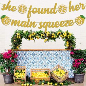 She Found Her Main Squeeze Bridal Shower Decorations for Lemon Citrus Lemonade Theme Bride to Be Bachelorette Wedding Engagement Final Fiesta Hen Party Supplies Gold Glitter Decor