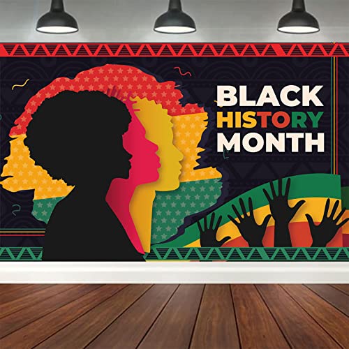 Black History Month Banner Backdrop Decorations Supplies, African American Country Festival Black History Backdrop Banner Party Decorations