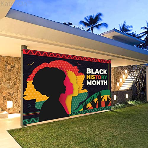 Black History Month Banner Backdrop Decorations Supplies, African American Country Festival Black History Backdrop Banner Party Decorations