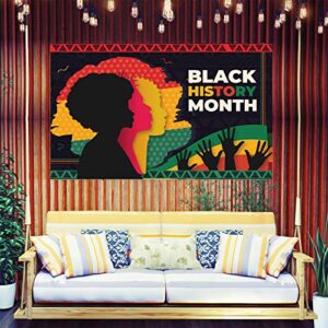 Black History Month Banner Backdrop Decorations Supplies, African American Country Festival Black History Backdrop Banner Party Decorations