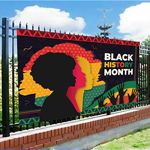 Black History Month Banner Backdrop Decorations Supplies, African American Country Festival Black History Backdrop Banner Party Decorations