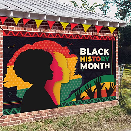 Black History Month Banner Backdrop Decorations Supplies, African American Country Festival Black History Backdrop Banner Party Decorations