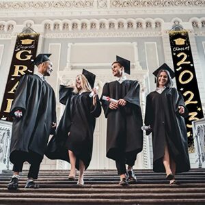 Graduation Party Decorations 2023 - Elegant Black and Gold Fabric Door Banner, Ideal Graduation Party Supply for Porch Decoration, Celebrate Your 2023 Graduation with This Beautiful Banner