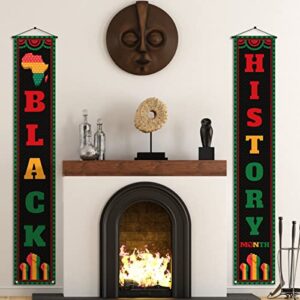 Black History Month Front Door Banner February Black Pride Juneteenth Indoor Outdoor Porch Wall Yard Mantle Fireplace Decoration