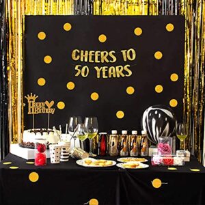 Cheers to 50 Years Gold Glitter Banner - 50th Anniversary and Birthday Party Decorations