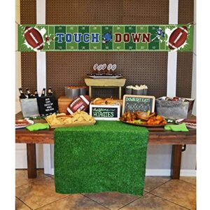 Large Football Themed Birthday Party Banner, Super Bowl Sunday Game Day Sports Fan Supplies, Football Photo Backdrop Hanging Decorations （9.8 x 1.5 ft)