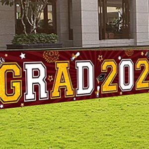 2023 Graduation Yard Sign Congrats Grad Lawn Sign Decorations Giant Maroon Class of 2023 Banner for Graduation Party Supplies(Maroon)