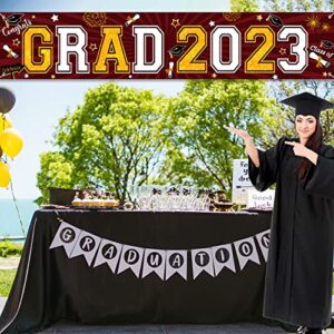 2023 Graduation Yard Sign Congrats Grad Lawn Sign Decorations Giant Maroon Class of 2023 Banner for Graduation Party Supplies(Maroon)