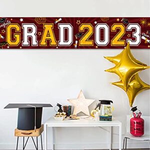2023 Graduation Yard Sign Congrats Grad Lawn Sign Decorations Giant Maroon Class of 2023 Banner for Graduation Party Supplies(Maroon)