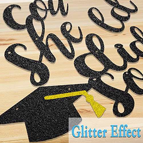 2023 Graduation Party Decorations Glitter Graduation Banners She Believed She Could So She Did Banner Graduation Party Supplies 2023 Grad Party Banner Decor for Girls Congrats Grad Banners 10Ft