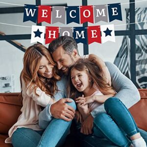 Pre-Strung Military Welcome Home Banner - NO DIY - Patriotic Welcome Home Banner - Pre-Strung on 6 ft Strand - USA Red White & Blue Homecoming, Military Return Party Decorations & Decor. Did we mention no DIY?