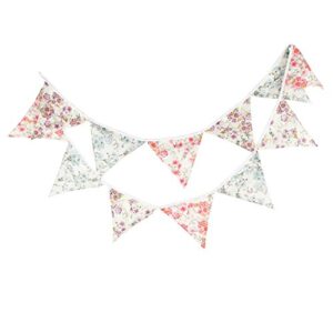 lovenjoy floral fabric bunting banner shabby chic tea party garland