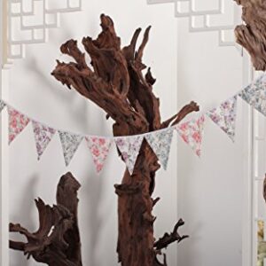 LOVENJOY Floral Fabric Bunting Banner Shabby Chic Tea Party Garland