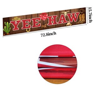 Western Cowboy Yee Haw Banner Party Decorations, Western Theme Cowboy Theme Birthday Banner Party Supplies, Wild West Cowboy Party Decor Photo Booth Props for Indoor Outdoor